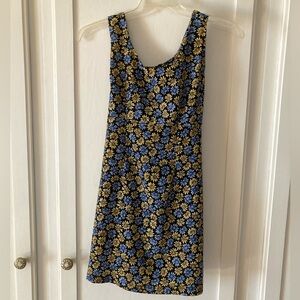 Blue and Yellow Floral Mini Dress — Natalie Rose Los Angeles